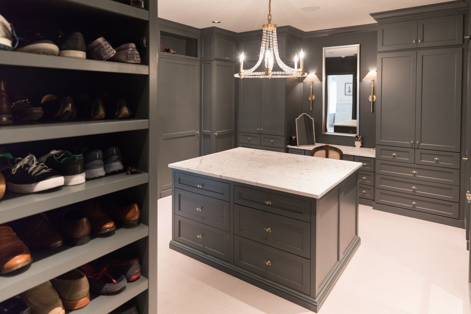 Custom master closet and dressing room by Ana Woodworks